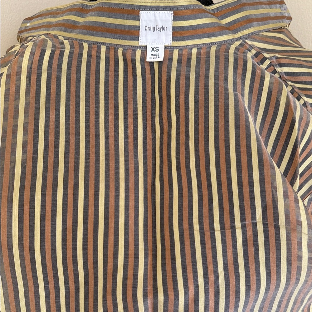 Women's Striped Blouse - Brown and Tan